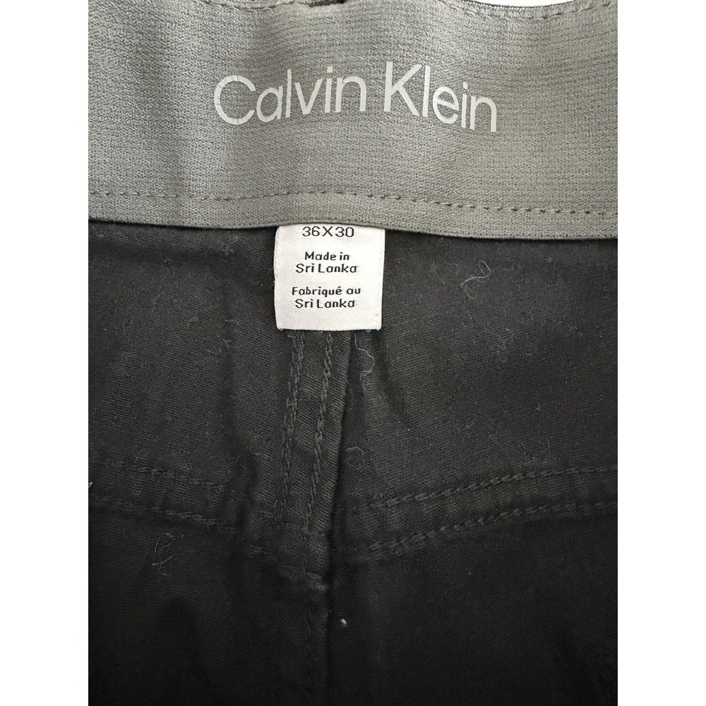 Calvin Klein Pants Mens 36x30 Black Stone Wash Slim Fit Stretch Chino Slacks - Picture 3 of 8